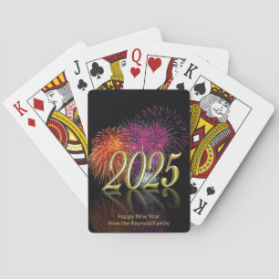 Jeu De Cartes Bonne année Gold 2025 Fireworks