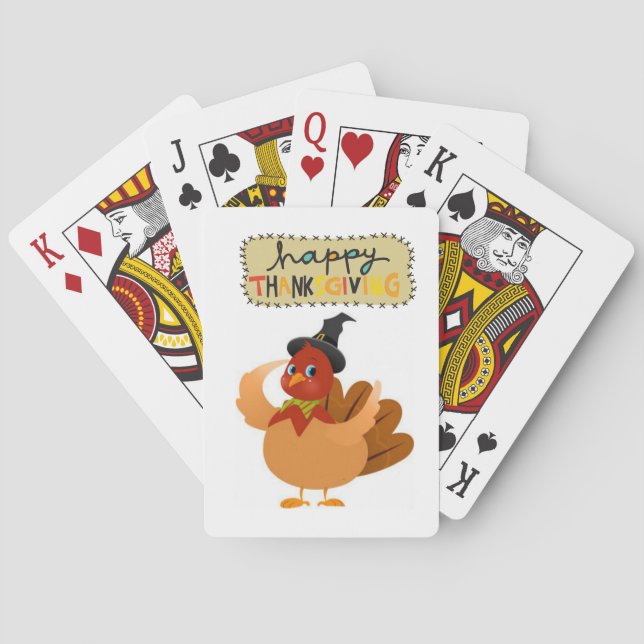 Jeu de cartes Bonne fête de Thanksgiving (dos)
