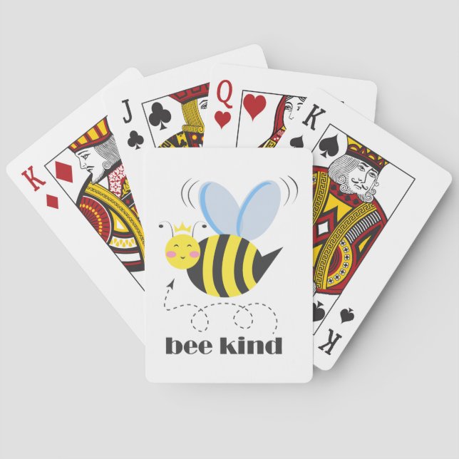 Jeu De Cartes Bonne princesse d'abeille avec couronne et slogan  (dos)