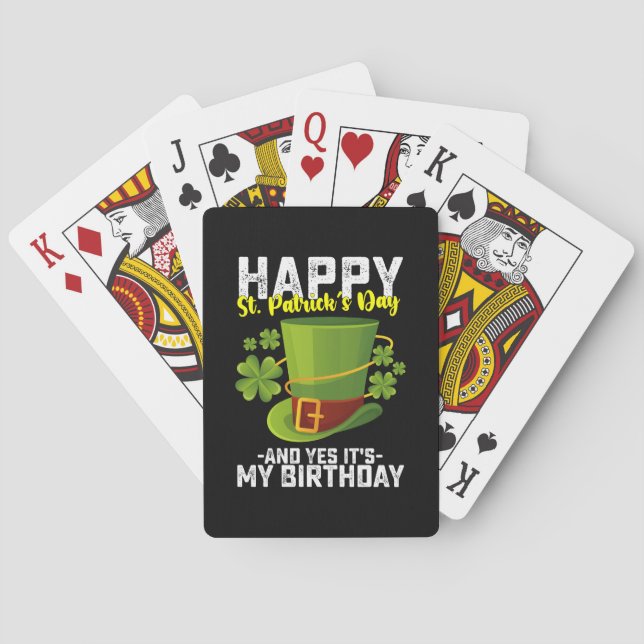 Jeu De Cartes Bonne Saint Patrick et oui c'est mon anniversaire (dos)