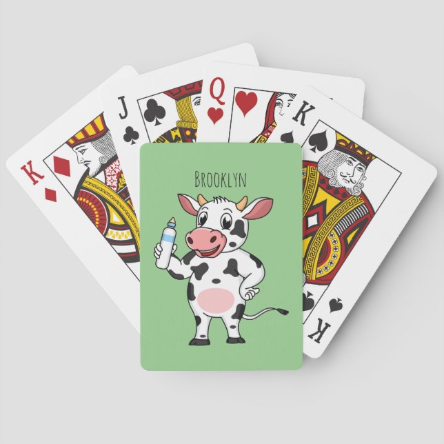 Jeu De Cartes Bonne vache avec dessin animé de biberon (dos)