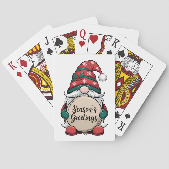Jeu De Cartes Bonnes Fêtes de Noël Gnome (dos)