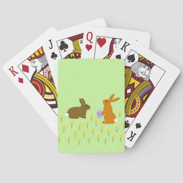 Jeu De Cartes Bonnets de Pâques et Daffodils Jouer aux cartes (dos)