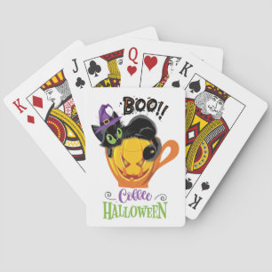 Jeu De Cartes Boo Black Cat, Scary Pumkin Coffee Halloween