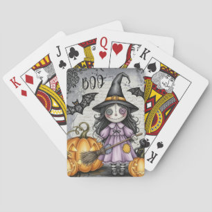 Jeu De Cartes Boo & Sorcière mignonne et lanternes