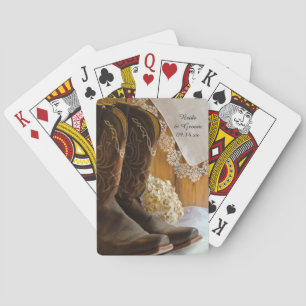 Jeu De Cartes Boots Cowboy et dentelle Pays Mariage de l'Ouest