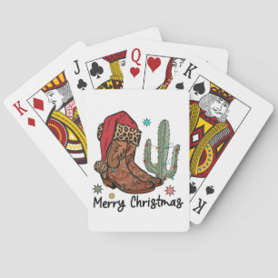 Jeu De Cartes Boots de l'Ouest Père Noël Joyeux Noël Bottes Noël