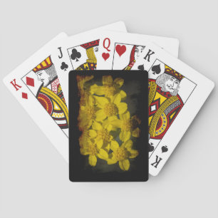 Jeu De Cartes Bord noir Fleur sauvage jaune