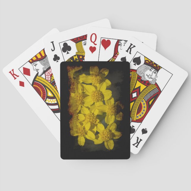 Jeu De Cartes Bord noir Fleur sauvage jaune (dos)