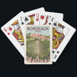 Jeu De Cartes Bordeaux France Vineyard Travel Art Vintage<br><div class="desc">Conception de voyage vectorielle rétro Bordeaux. Bordeaux,  plaque tournante de la célèbre région viticole,  est une ville portuaire sur la Garonne dans le sud-ouest de la France.</div>
