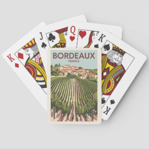 Jeu De Cartes Bordeaux France Vineyard Travel Art Vintage