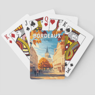 Jeu De Cartes Bordeaux France Vineyard Travel Art Vintage