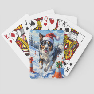 Jeu De Cartes Border Collie Chien Noël Neige Agilité Amusement