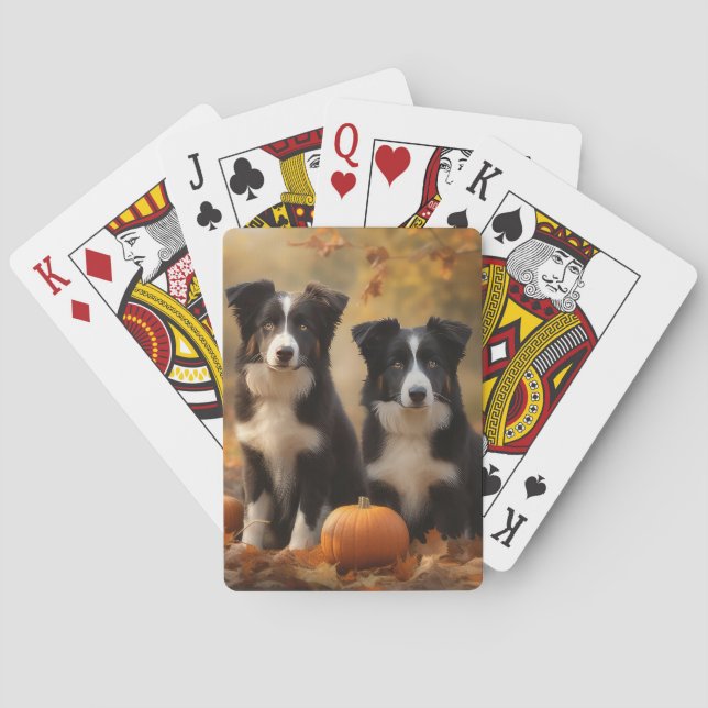 Jeu De Cartes Border Collie Chiot Automne Délice Citrouille (dos)