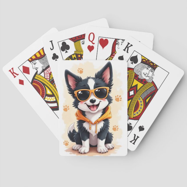 Jeu De Cartes Border Collie Kawaii Chien Drôle (dos)