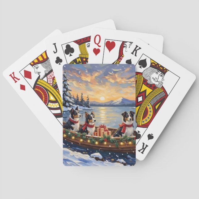 Jeu De Cartes Border Collie Noël Bateau Fêtes (dos)
