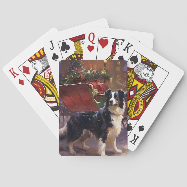 Jeu De Cartes Border Collie Noël Saison Festive (dos)