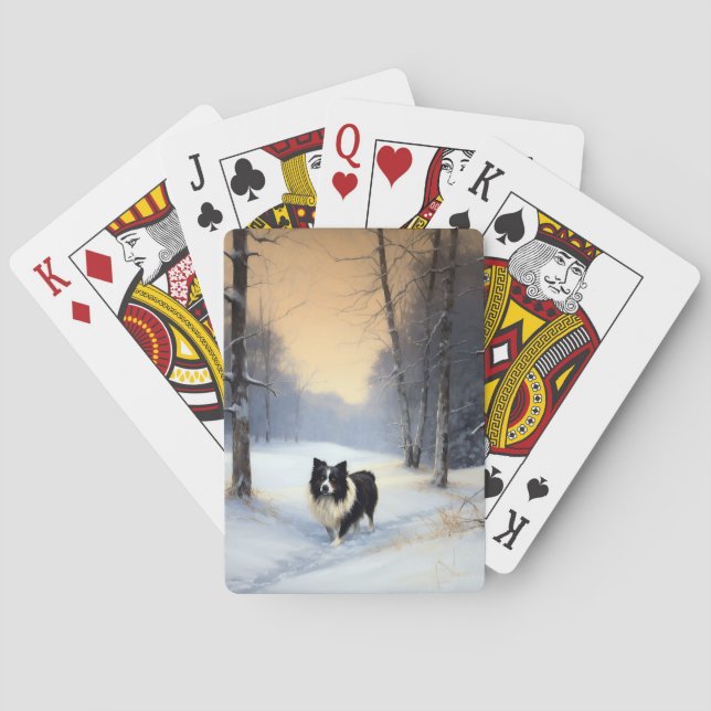 Jeu De Cartes Border Collie Qu'il neige Noël (dos)