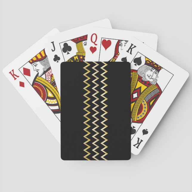Jeu De Cartes Bordure d'or - zigzag + votre dos et vos idées (dos)
