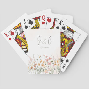 Jeu De Cartes Bordure du Mariage Fleur sauvage Sunny ID1023