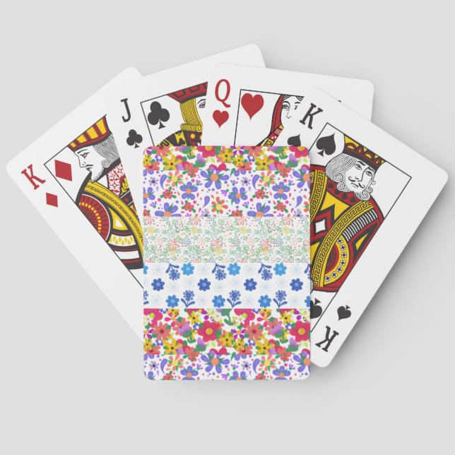 Jeu De Cartes Bordures florales vieilles et inclinées (dos)