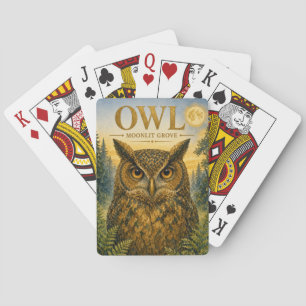 Jeu De Cartes Bosquet au clair de lune avec hibou Faune