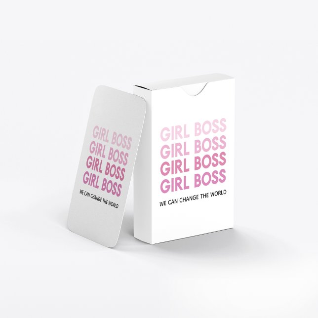 Jeu De Cartes Boss de fille rose moderne Meilleur cadeau de fill (Créateur téléchargé)