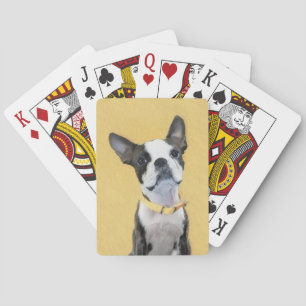 Jeu De Cartes Boston Terrier Peinture - Cute Original Chien Art