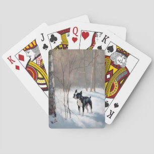 Jeu De Cartes Boston Terrier Qu'il neige Noël