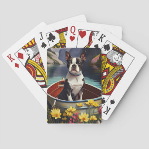 Jeu De Cartes Boston Terrier sur une rame : une aventure Pittore
