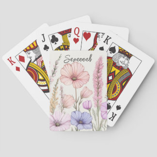Jeu De Cartes Botanique de fleurs sauvages personnalisée