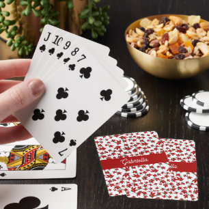 Jeu De Cartes botanique florale rouge de Noël