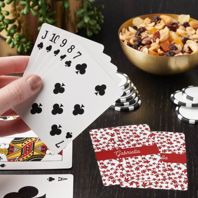 Jeu De Cartes botanique florale rouge de Noël (In Situ)