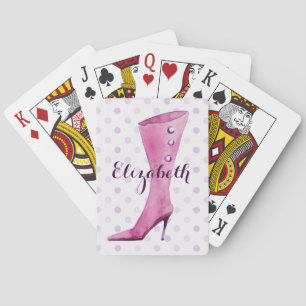 Jeu De Cartes Botte de talon violet stiletto personnalisée