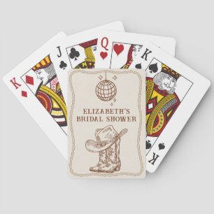 Jeu De Cartes Bottes de cowgirl occidentales marron dessinées à