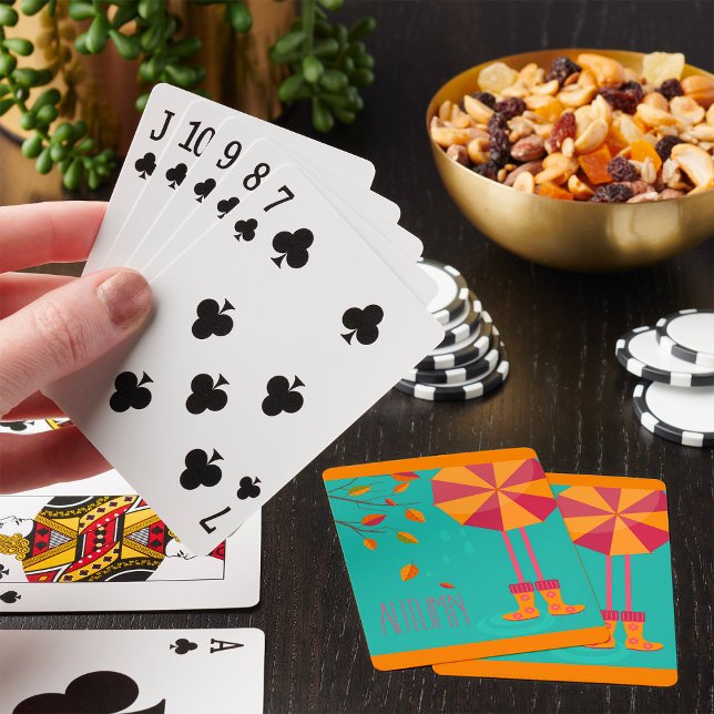 Jeu De Cartes Bottes de pluie d'automne et feuilles d'automne pa (Créateur téléchargé)