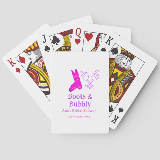 Jeu De Cartes Bottes et bouteille de champagne pétillant enterre (dos)