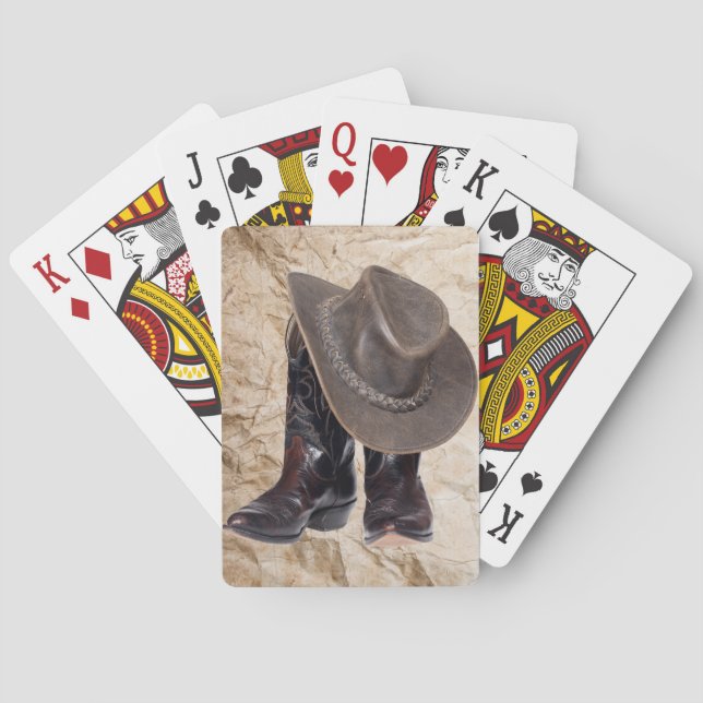 Jeu De Cartes Bottes et casquette de cowboy (dos)