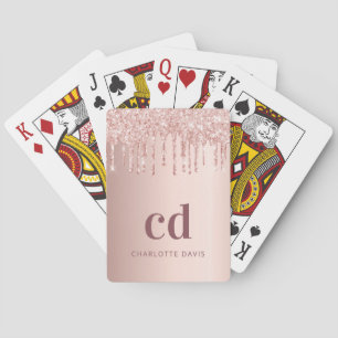 Jeu De Cartes Bouches initiales en or rose
