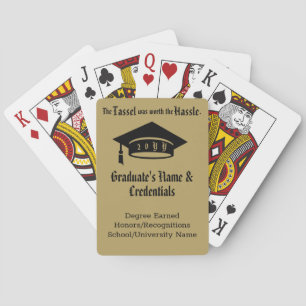 Jeu De Cartes Bouchon et bâton de graduation d'or personnalisé