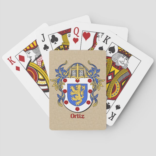 Jeu De Cartes Bouclier héraldique d'Ortiz avec manteau (dos)