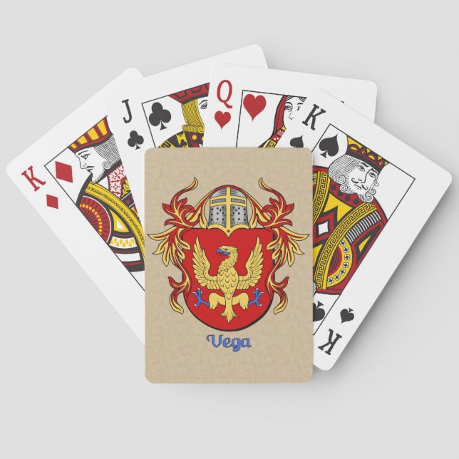 Jeu De Cartes Bouclier héraldique végétal avec manteau (dos)