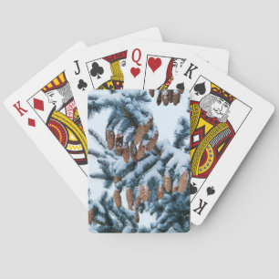 Jeu De Cartes Boughs et cônes couverts de neige