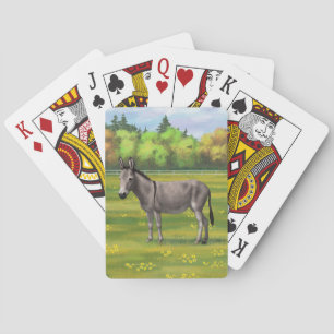 Jeu De Cartes Bouillon Gris D'Âne Cute Dans Le Pâturage