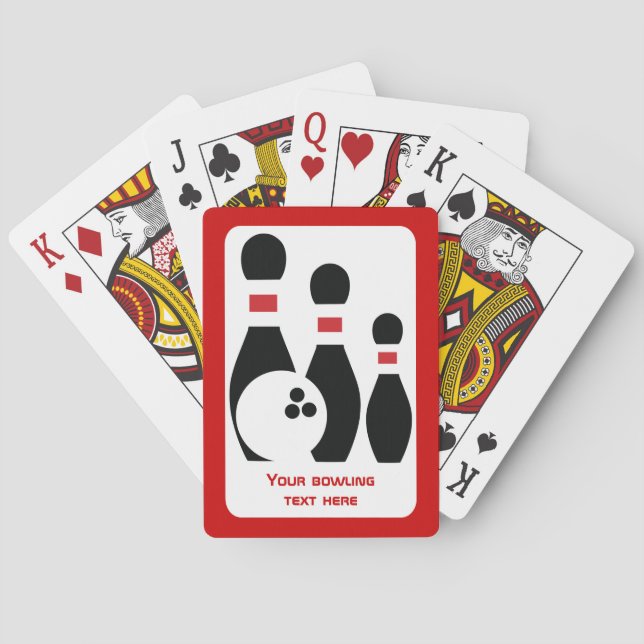 Jeu De Cartes Boule de bowling et broches personnalisées (dos)