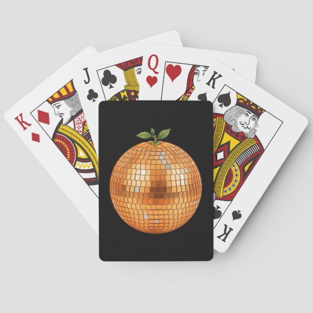 Jeu De Cartes Boule de disco orange (dos)