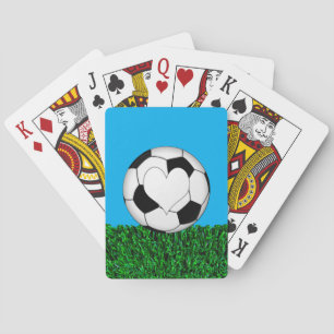 Jeu De Cartes Boule de football avec coeur personnalisable