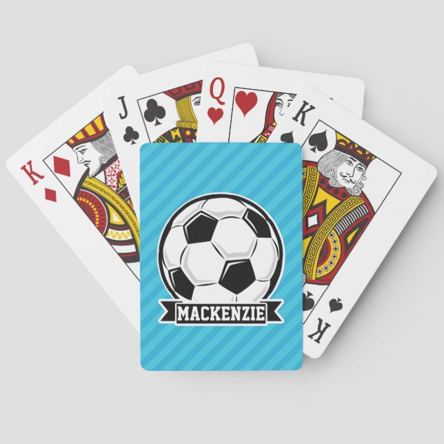 Jeu De Cartes Boule de soccer; Bleus ciel (dos)