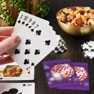 Jeu De Cartes Boule disco rétro années 70 Rouge vibrant