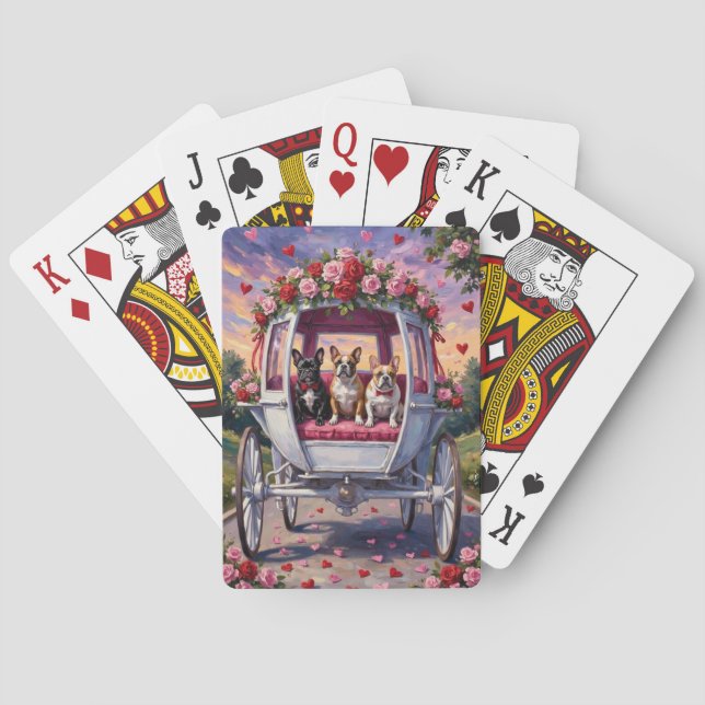 Jeu De Cartes Bouledogue français Saint-Valentin  (dos)